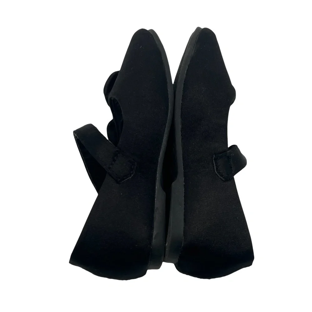 Dream Pairs Black Satin Angel Bow Mary Jane Shoes Size 7 Toddler Girl’s